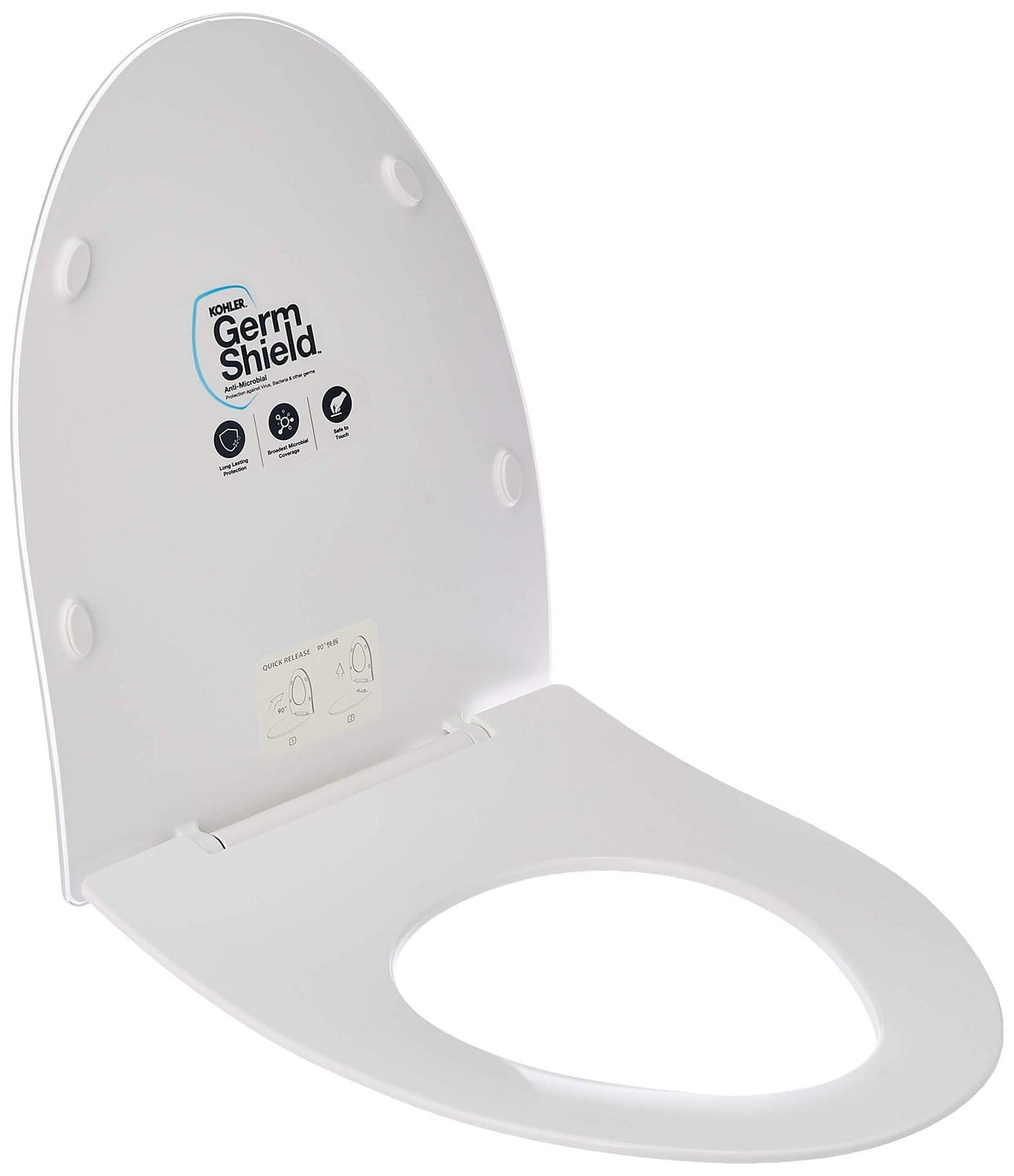 KOHLER VEIL® (Elongated) Antimicrobial, Quiet Close UF toilet Slim Seat Cover (White)
