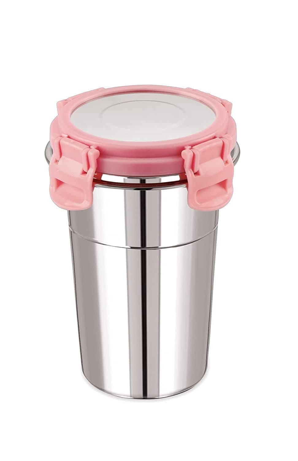 Black Olive Stainless Steel Fusion Tumbler Glass, Click N Seal Leak-Proof Glass for Buttermilk & Juice, Rust-Free Multipurpose Airtight Liquid Container with Locking Lid (Multicolor-400 ML-1 PCS)