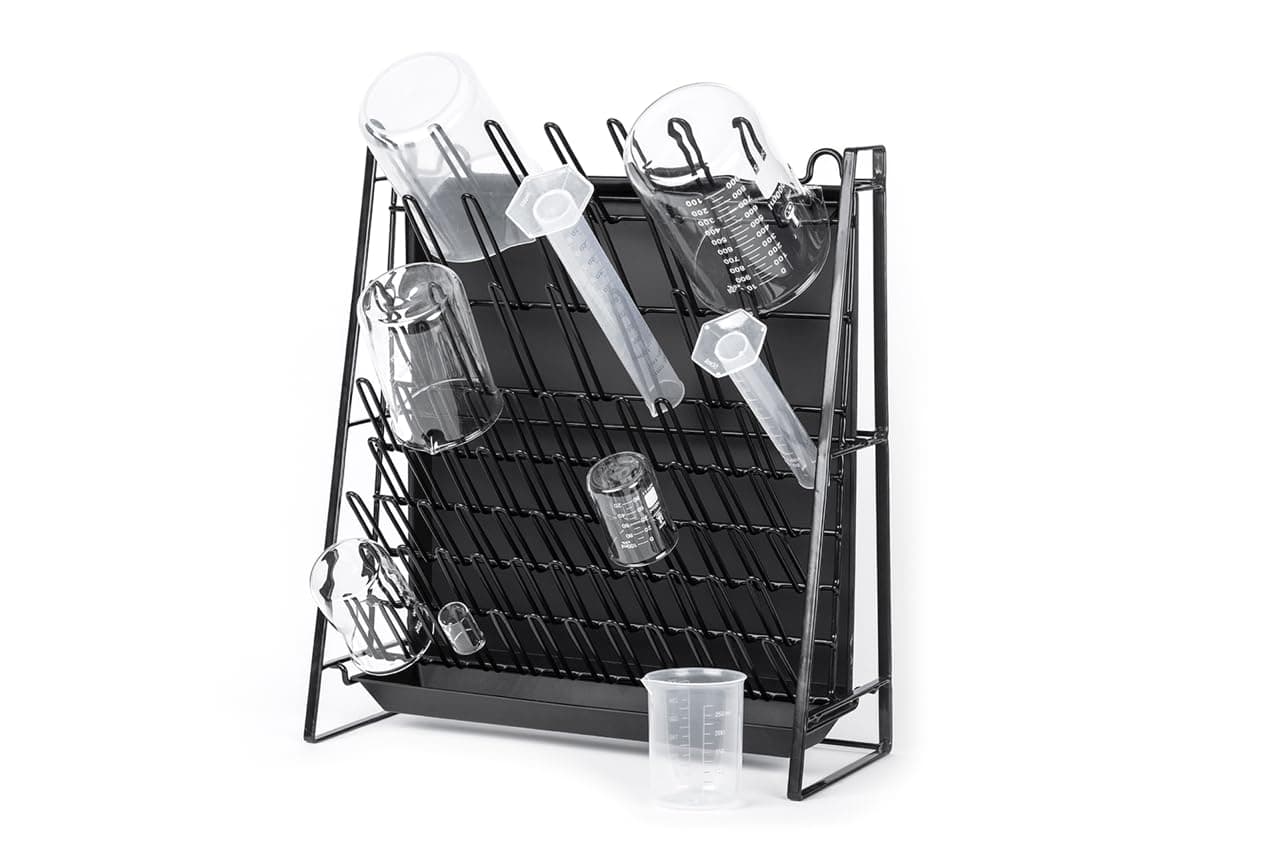 Inevibe Drying Rack for Lab Glassware and Bottles Laboratory Draining Dryer Stand for Countertop Space Saving Steel Wire Frame Station for Baby Feeding Bottle
