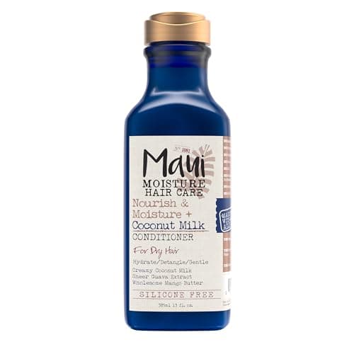 Maui Moisture Nourish & Moisture + Coconut Milk Conditioner to Hydrate and Detangle Curly Hair, Lightweight Daily Moisturizing Conditioner, Vegan, Silicone & Paraben-Free, 13 fl oz