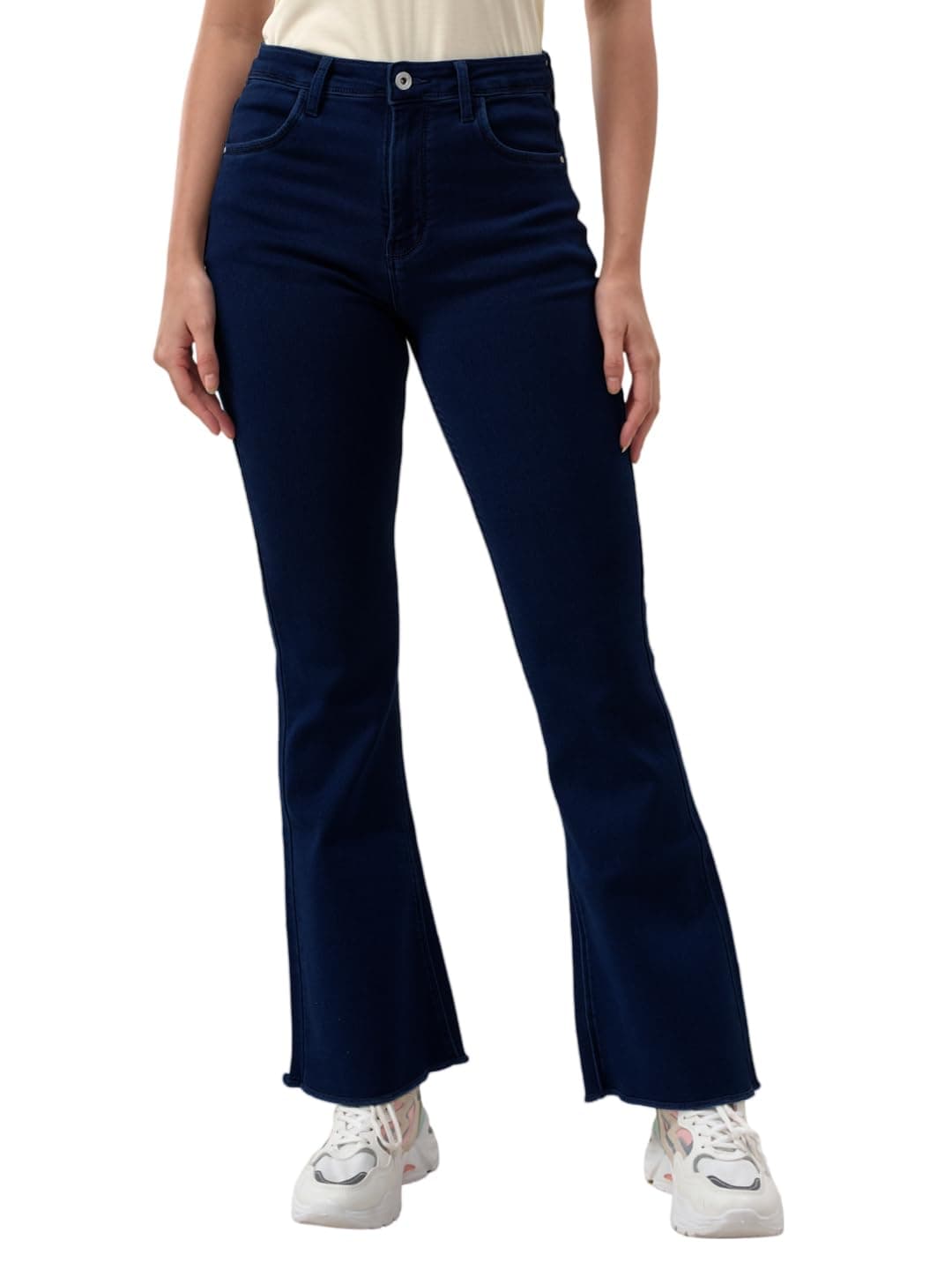 Lyra Women's Mid-Rise Flared Bootcut Jeans|Stretchable Fabric for Comfort|Trendy & Stylish Denim