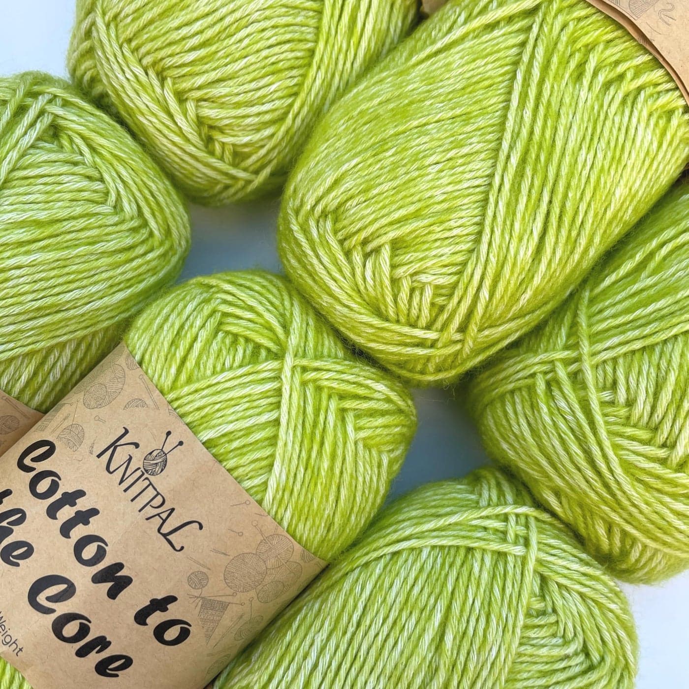 Cotton to The Core Cotton Yarn for Crocheting 6 Skeins 852Yds300G Free Patterns Soft Baby Yarn for Knitting 3 DK Light Worsted Weight Lime Green