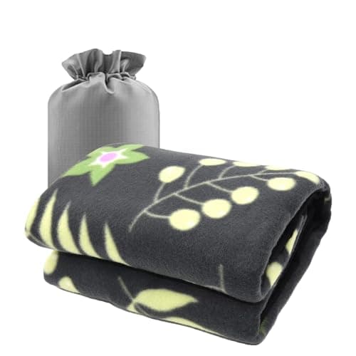 forestfish Fleece Throw Blanket Cozy Soft Portable Travel Blanket Compact for Long Car Airplane Train Rides 60" x 40", Flower
