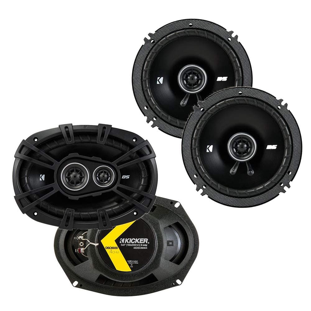 KICKER Speaker Package of 2 Items DS Series Two 6x9 Coaxial Speakers 4Ohm Two 65 Coaxial Speakers 4Ohm 1x 43DSC69304 1x 43DSC6504