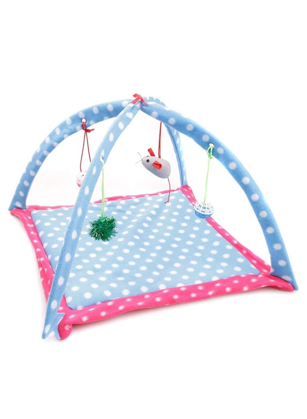 Funny Cat Play Tent With Hanging Ball Toys Balls Cat Bed Tent Kitten Mat Exercise Activity Playing Blanket Portable Pet Supplies