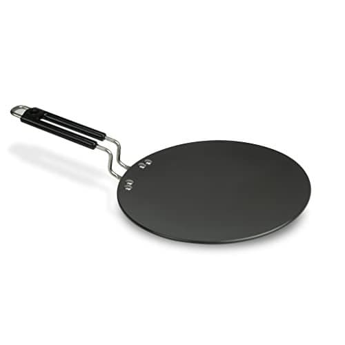 AGARO Elite Hard Anodised Tawa for Kitchen, 25 cm Diameter Tawa for Roti, Chapati, Paratha, Riveted Handle, 4 mm Thick Base for Uniform Heating, Gas Oven Compatible, Cooking, Cookware