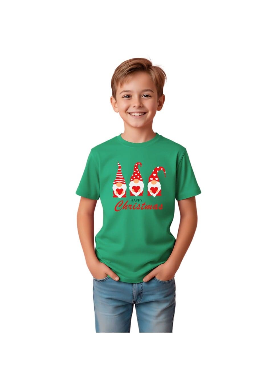 Kids Merry Christmas T-Shirt–Unisex Short Sleeve Cotton Round Neck Tshirt–Holiday Outfit For Boys And Girls–Soft And Comfortable Party Tshirt — 7-8 YEARS