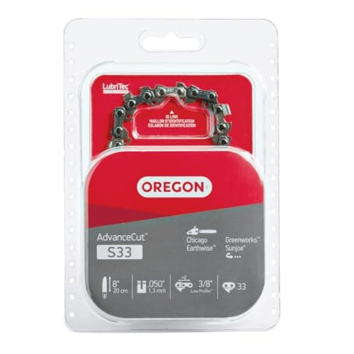 Oregon S33 Pole Saw/Chainsaw Chain for 8-Inch Bar, 33 Drive Links, .050" Gauge, 3/8" Pitch, Fits Chicago, Earthwise, Greenworks, Sun Joe