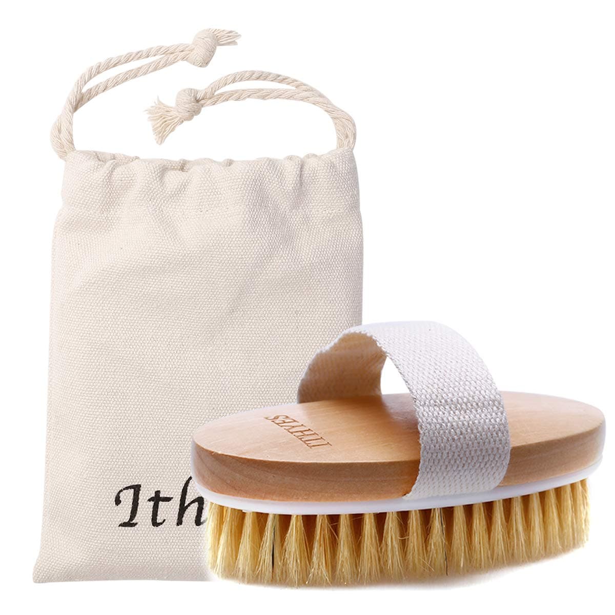 Ithyes Dry Brushing Body Brush Exfoliating Brush Natural Bristle Bath Brush for Remove Dead Skin Toxins CelluliteTreatmentImproves Lymphatic FunctionsExfoliatesStimulates Blood Circulation