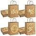 Whaline 16Pcs Thank You Party Bags Gold Foil Kraft Paper Gift Bags Brown Paper Bags with Handle Party Favor Bags for Wedding Birthday Baby Shower Party Favors 63 x 87 x 31inch 4 Styles