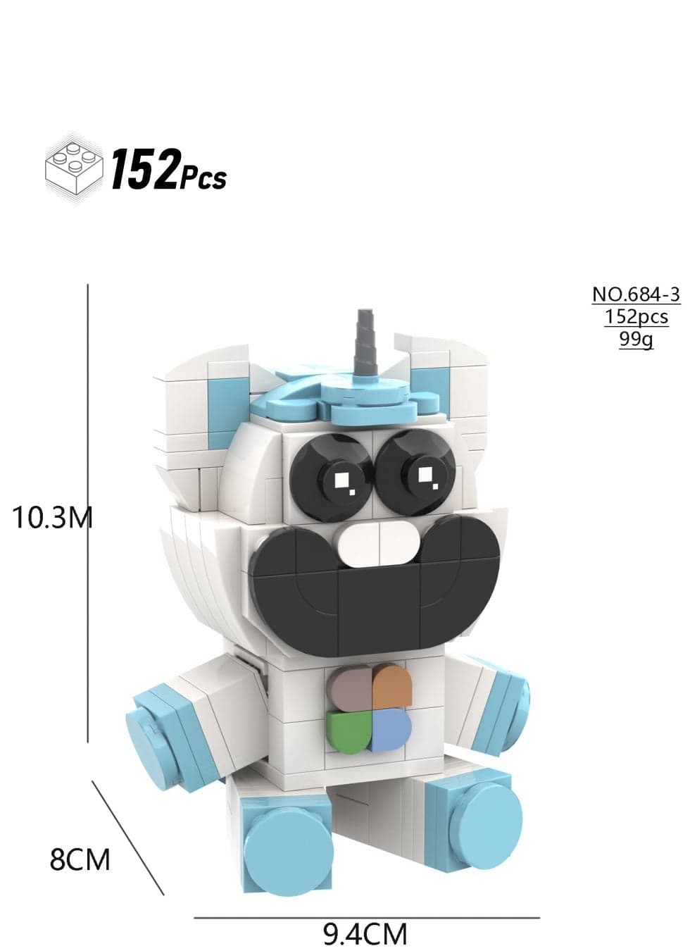 152 Piece poppy playtime 3 smiling critters Model Building Block Set