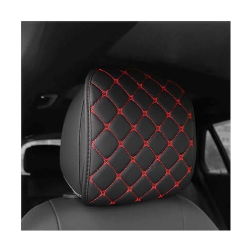 Osilly Car Headrest Cover Soft Breathable Vehicle Seat Head Rest Protector Flexible Automotive Interior Front Seat Head Rest Protection Wrap Accessories Universal for Van SUV Truck Red