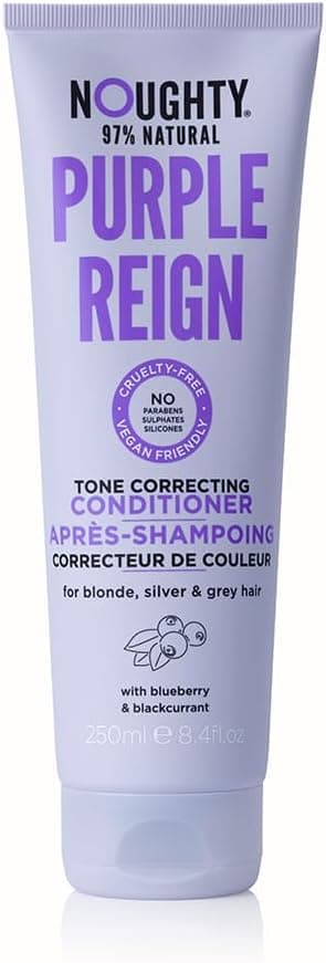 Noughty Purple Reign Tone Correcting Conditioner 997 Natural Sulphate Free Vegan Haircare for Blonde Grey or Silver Hair 250ml
