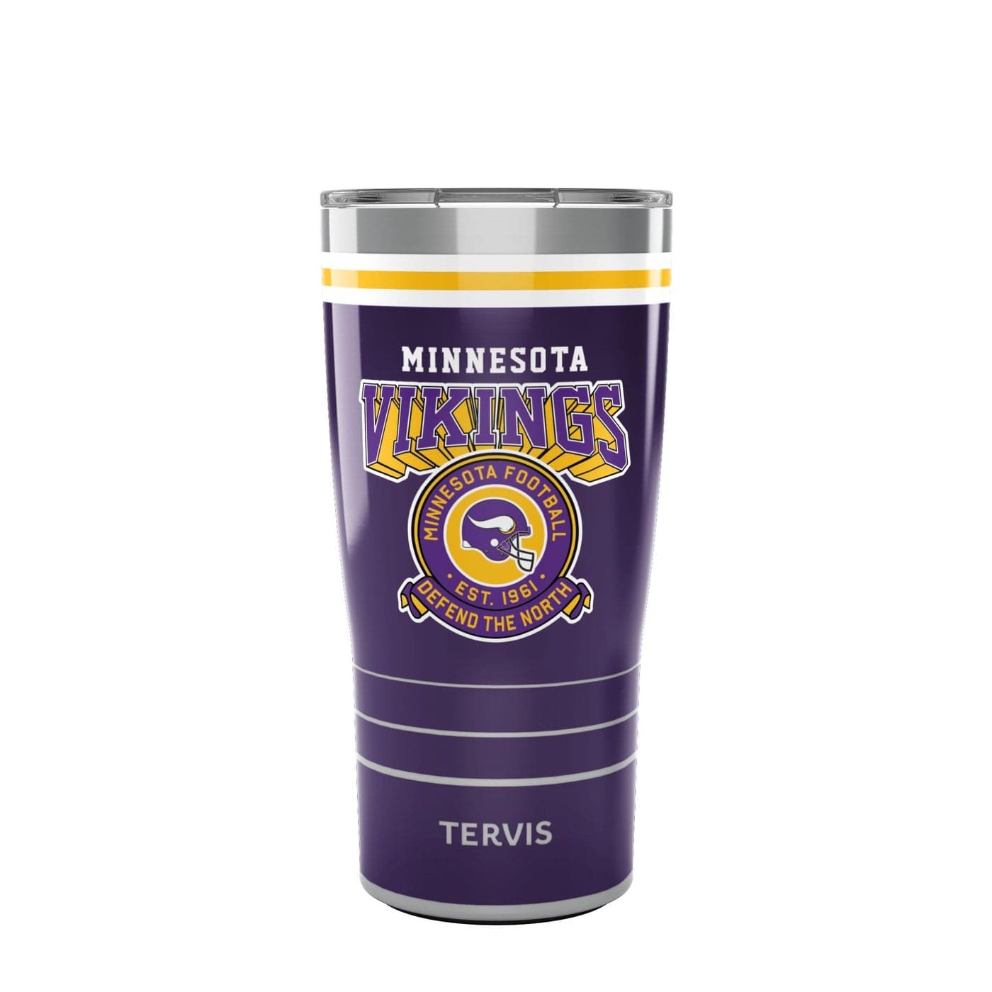 Tervis Traveler NFL Minnesota Vikings Vintage Triple Walled Insulated Tumbler Travel Cup Keeps Drinks Cold Hot 20oz Stainless Steel
