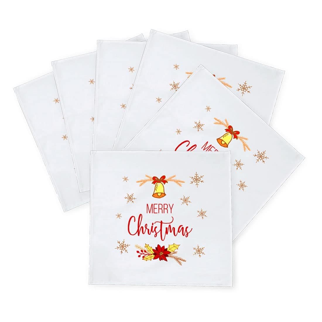 Kesri Gifts Christmas Gift Theme Tafta Silk Table Napkins 6 Pcs 10x 10 for Xmas Decoration Christmas OrnamentsChristmas Giftxmn21176