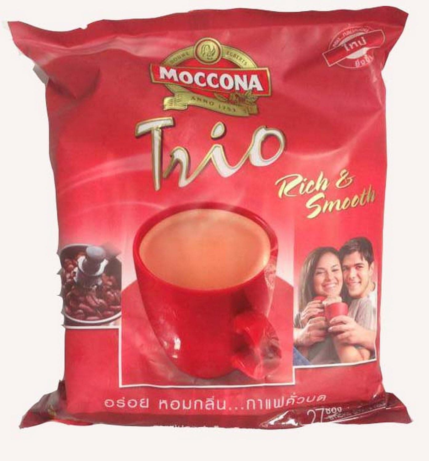 Moccona Trio Rich and Smooth 3in1 Instant Coffee - 27 Sachets, 513g