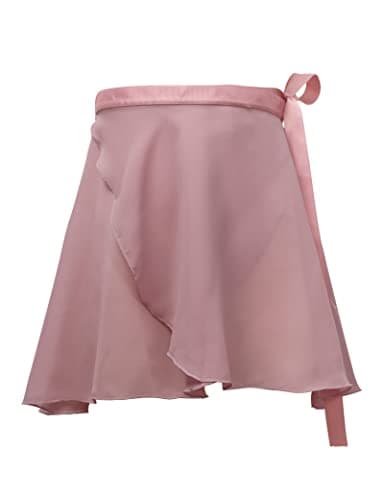 Daydance Women Ballet Skirts Adult Sheer Chiffon Over Scarf for Dancing Light Brown
