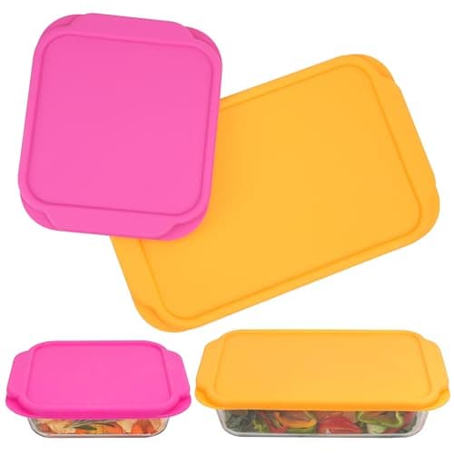 Purekra Silicone Lids for Pyrex 222丨233丨222-D丨233-D Glass Baking Dish, 2 Pack Silicone Lid for Pyrex Glass Dish, Dishwasher & Freezer & Microwave Safe (Baking Dish Not included)