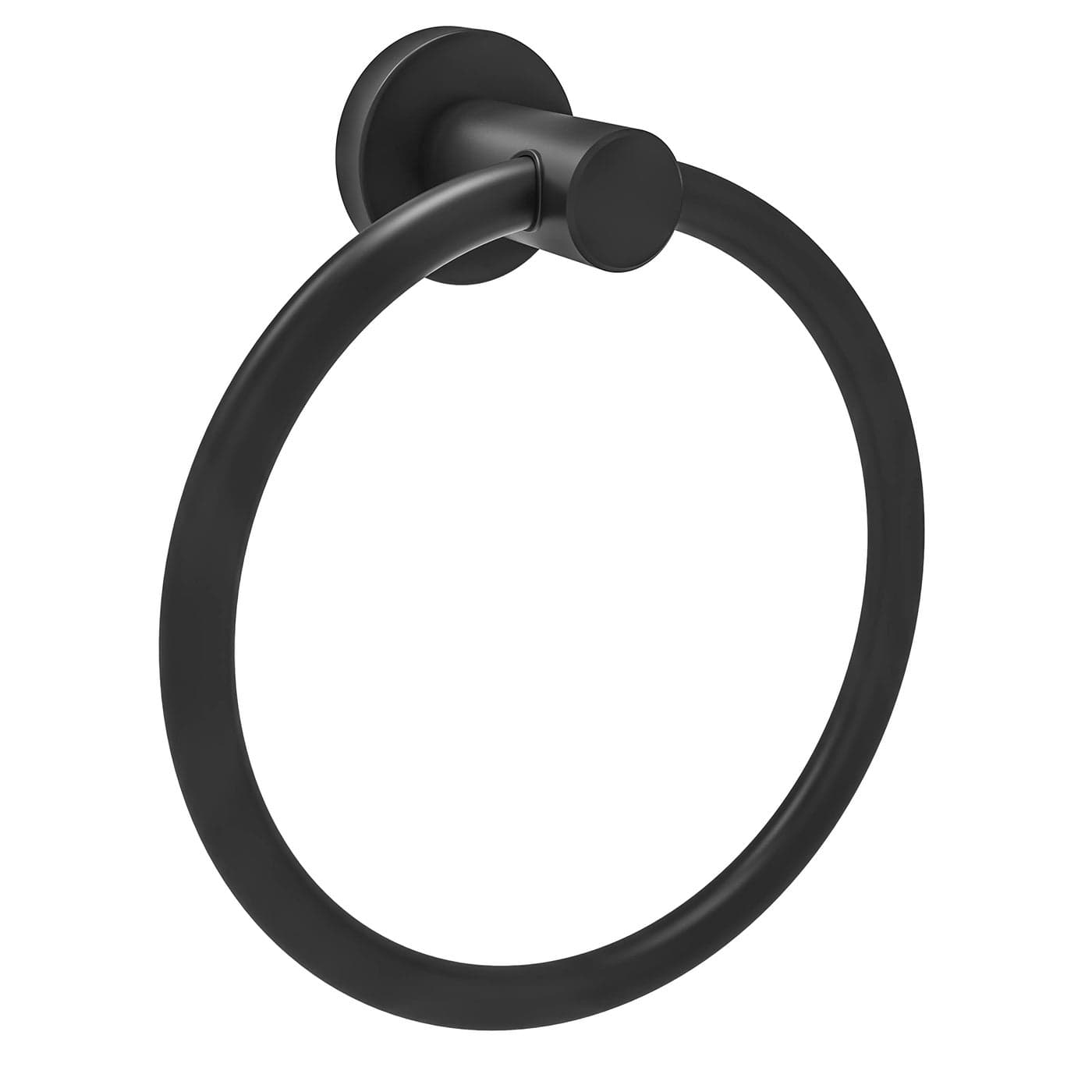 RARXTR Matte Black Towel Ring Hand Towel Holder for Bathroom Kitchen Modern Rounded Base Wall Mount SUS304 Stainless Steel