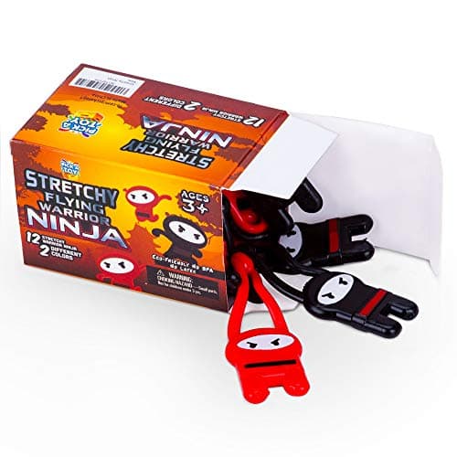 PICK A TOY Ninja Toys for Boys Girls Party Favors Supplies Stretchy Flying Ninjas 12Pieces Slingshot Toys Mini Toy Stuffers Karate Birthday Goodie Bags Ninja Party Favors Easter Egg Filler