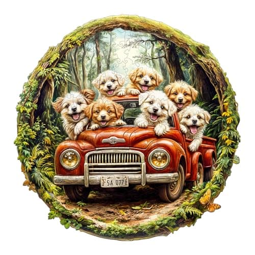 AEEKDOOK Wooden Puzzles for Adults Dog Truck Wood Puzzles Adult Unique Animal Shape Wooden Jigsaw Puzzles for Adults Birthday Gifts for Puzzle Lovers Family 134 134in300 Pieces