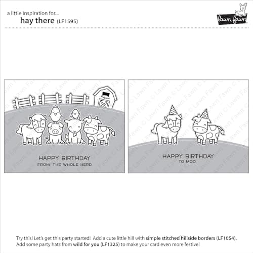 LAWN FAWN Clear Stamps 4"X6"-Hay There, Gray