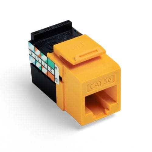 Leviton GigaMax 5E QuickPort Connector, Cat 5E, 25-Pack, 5G108-BY5, Yellow