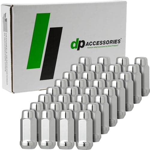 DPAccessories Chrome M14x1.50 Lug Nuts for Aftermarket Wheels - Closed End XL Bulge Acorn - 48mm (1.9") Tall - 19mm (3/4") Hex - Set of 32 - D3318-2305/32