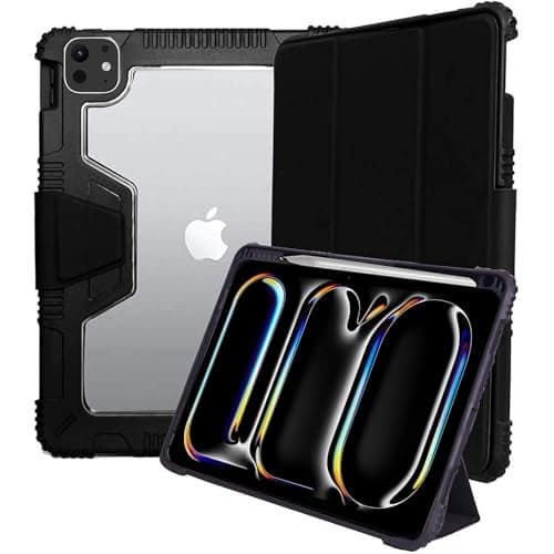 ProElite Case Cover for Apple iPad Pro 11 2024/2025 M4/M5 Cover, Rugged Shockproof Smart flip case Cover for Apple iPad Pro 11 inch 2024/2025 M4/M5 with Pencil Holder, Black