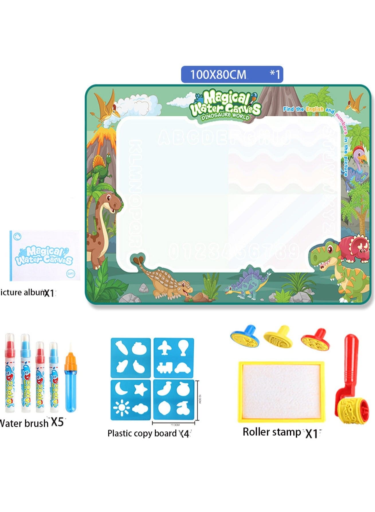 Painting Large Magic Water Drawing Board Suitable For 3 4 5 Years Old Boys And Girls Children'S Creative Educational Toys Gifts Painting Water Magic Pad 100x80cm Dinosaur World