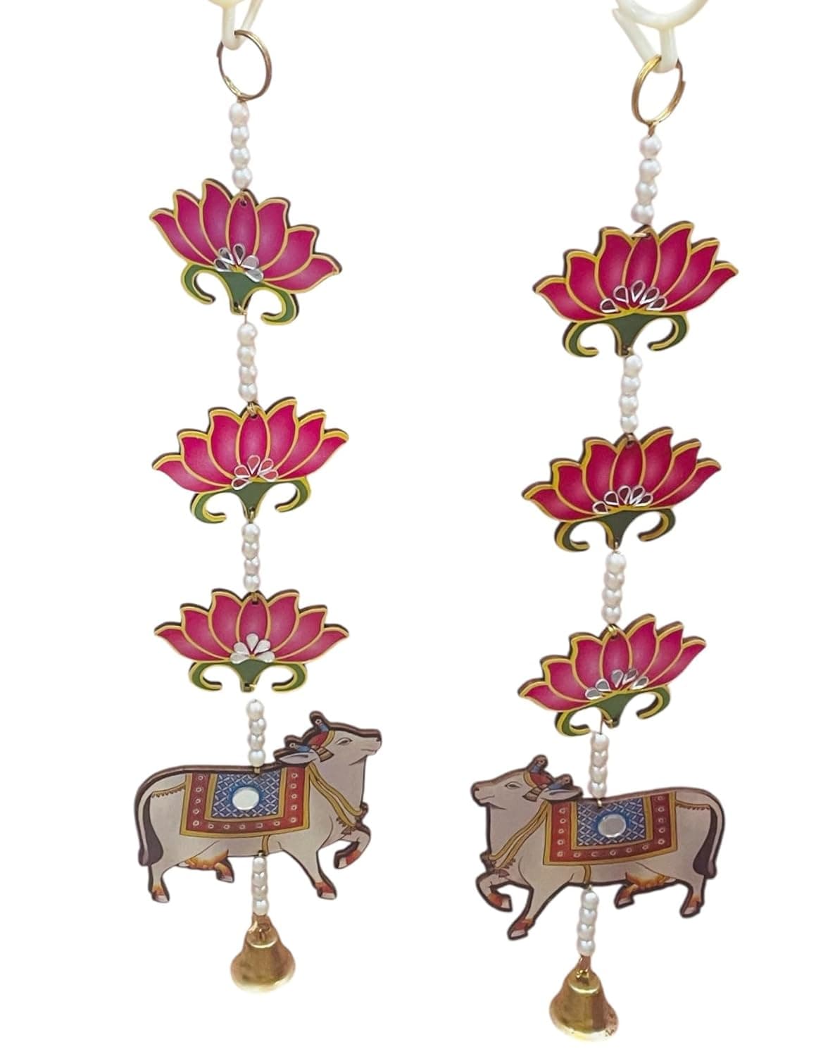 Pichwai HangingPair of 2 for Main Door Entrance Pooja Room Pichwai Cow and Lotus Wall Hanging for Door Entrance Housewarming Diwali Decoration Items