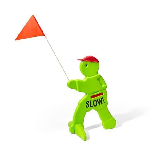 Step2 Kid Alert Street Safety Sign Kids at Play Signage for Neighborhood Safety 32Inch Tall Reflective Caution Sign with Warning Flag