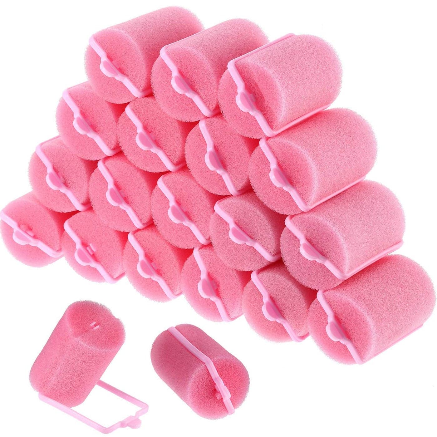 Geyoga 18 Pieces Sponge Hair Rollers Large Soft Foam Hair Styling Curlers Large Size Hairdressing Curlers for Women16 x 28 InchesPink