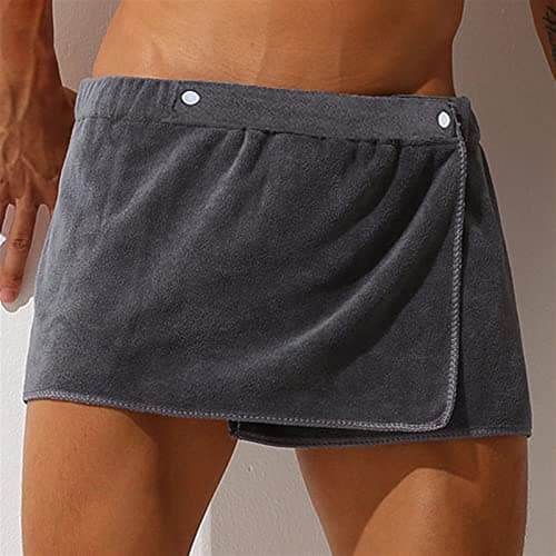 LYWBYXGS Men Soft Wearable Bath Towel Short Pants Soft Mircofiber Swimming Beach Towel Blanket Toalla De Playa Color Gray Size 27 x 140cm