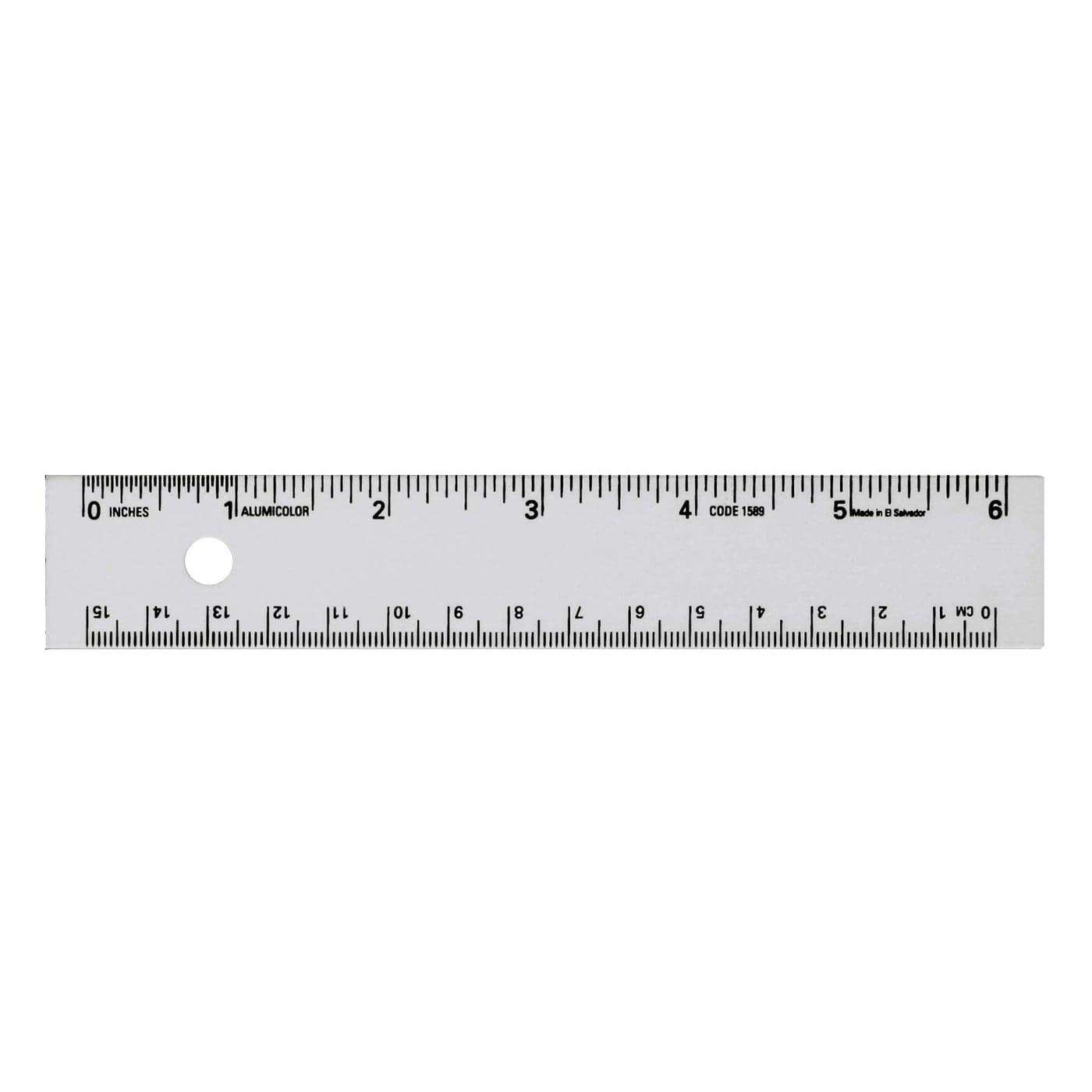 Alumicolor Aluminum Straight Edge with Center Finding Back 6IN Silver
