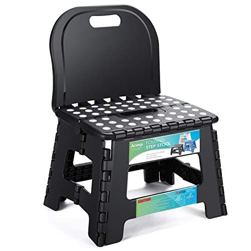 ACSTEP Folding Kids Step Stool with Back Support for Kids9 Plastic Kids Chair for Outdoor or Indoor Kitchen Step Stools and Bathroom Stool for Toddlers Boys Girls