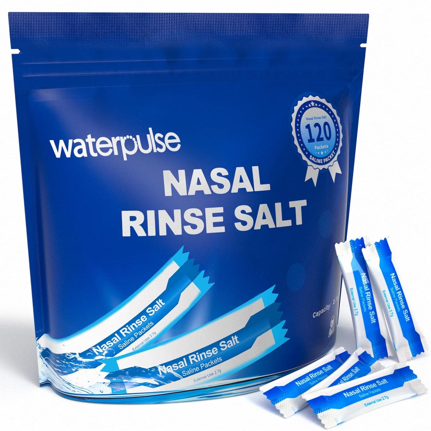 120 Saline PacketsSinus Rinsing Packets for Neti PotsNeti Pot Salt Packets Individually WrappedNasal Rinse Packets Neti Pot Salt for Nasal Irrigation SystemNasal Wash Squeeze Bottle Sinus Relief