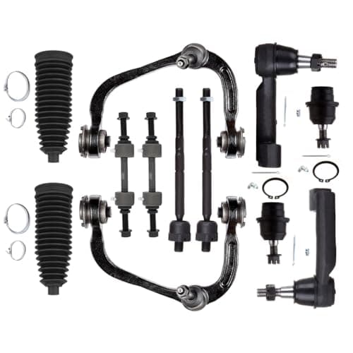 Front Upper Control Arm w/Ball Joint fit 2009-2014 for Ford for F-150 2007-2016 for Ford Expedition for Lincoln Navigator, Suspension Kit with Inner Outer Tie Rod End w/Boot Sway Bar Link - 12pc Set