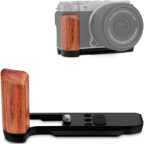 Leftfoto xm5 Ergonomic Retro Handgrip LShape Bracket with Rose Wooden Grip for Fujifilm XM5 Camerawith Builtin Bottom Arca Quick Release Plate