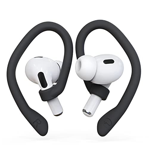 DamonLight Ear Hooks 2 Pairs for AirPods Pro 2 & 1, AirPods 4 & 3, Anti-Slip Comfortable Fit, Ergonomic Design, Accessories (Small, Black)