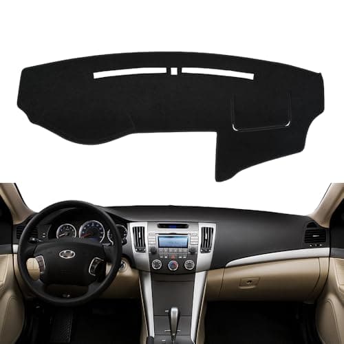 BLIBLIUNIT Dash Cover Mat Custom Fit for Hyundai Sonata 2009 2010 with Cutout for Sensor, Dashboard Cover Pad Protector (09-10 Black)