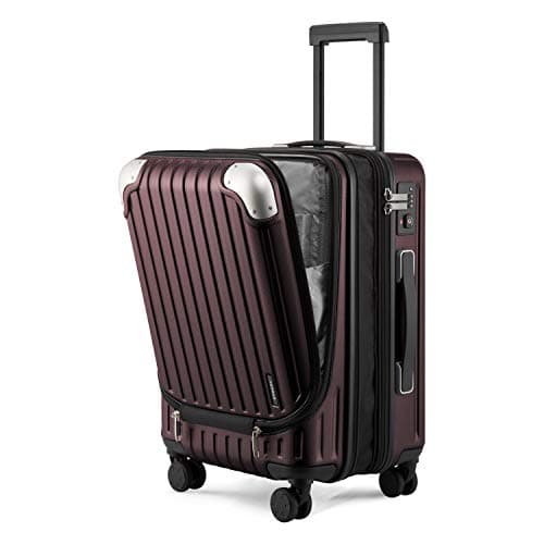 LEVEL8 Grace Carry on Luggage Airline Approved, 20 Inch Expandable Hardside Suitcases with wheels, Abs+Pc Harshell Spinner Luggages with Tsa Lock, Red