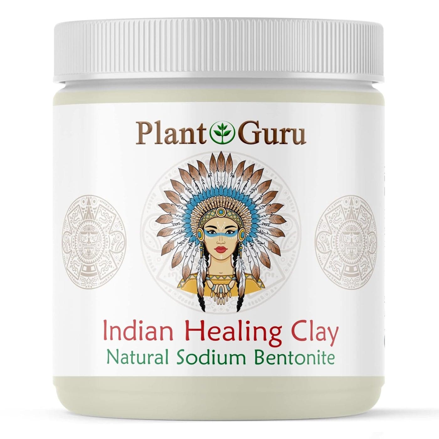Plant Guru Sodium Bentonite Clay Powder 1 lb 100 Natural Indian Healing Clay Deep Pore Cleansing Facial And Body Mask Detox Clay for Face Hair Acne and Bath