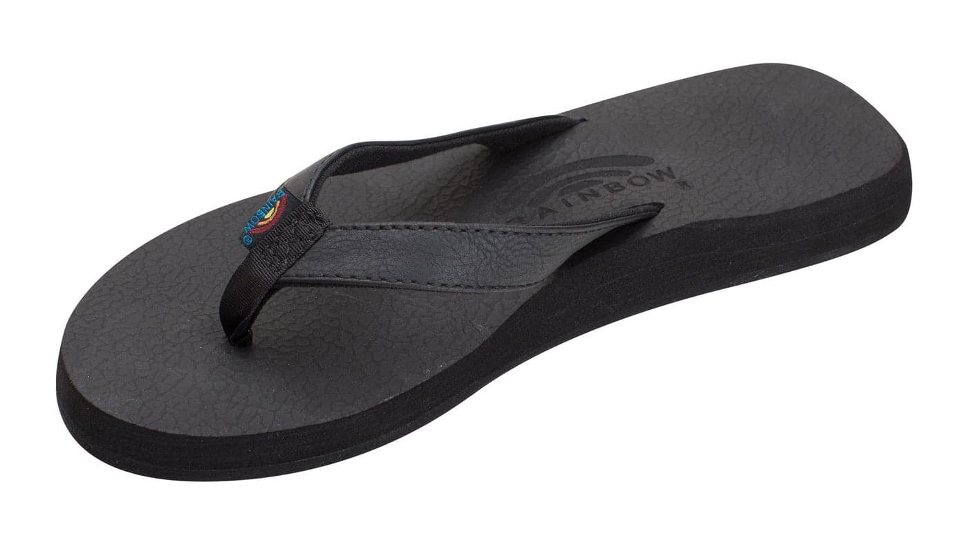 Rainbow Sandals Womens The Cottons Soft Rubber Top Sole wTapered Strap Black Ladies 10 M US