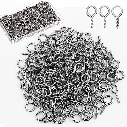 AUGSUN Eye Screws 150PCS 1 Inch Screw Eyes Hooks Heavy Duty Screw Eyes Bolts Hooks Ring Screws for Wood Hanging Artwork