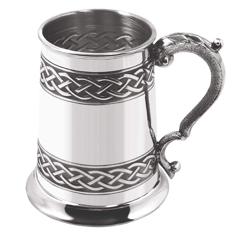 English Pewter Company Embossed Celtic Knot Design 1 Pint Pewter Tankard Beer Mug Stein CEL621