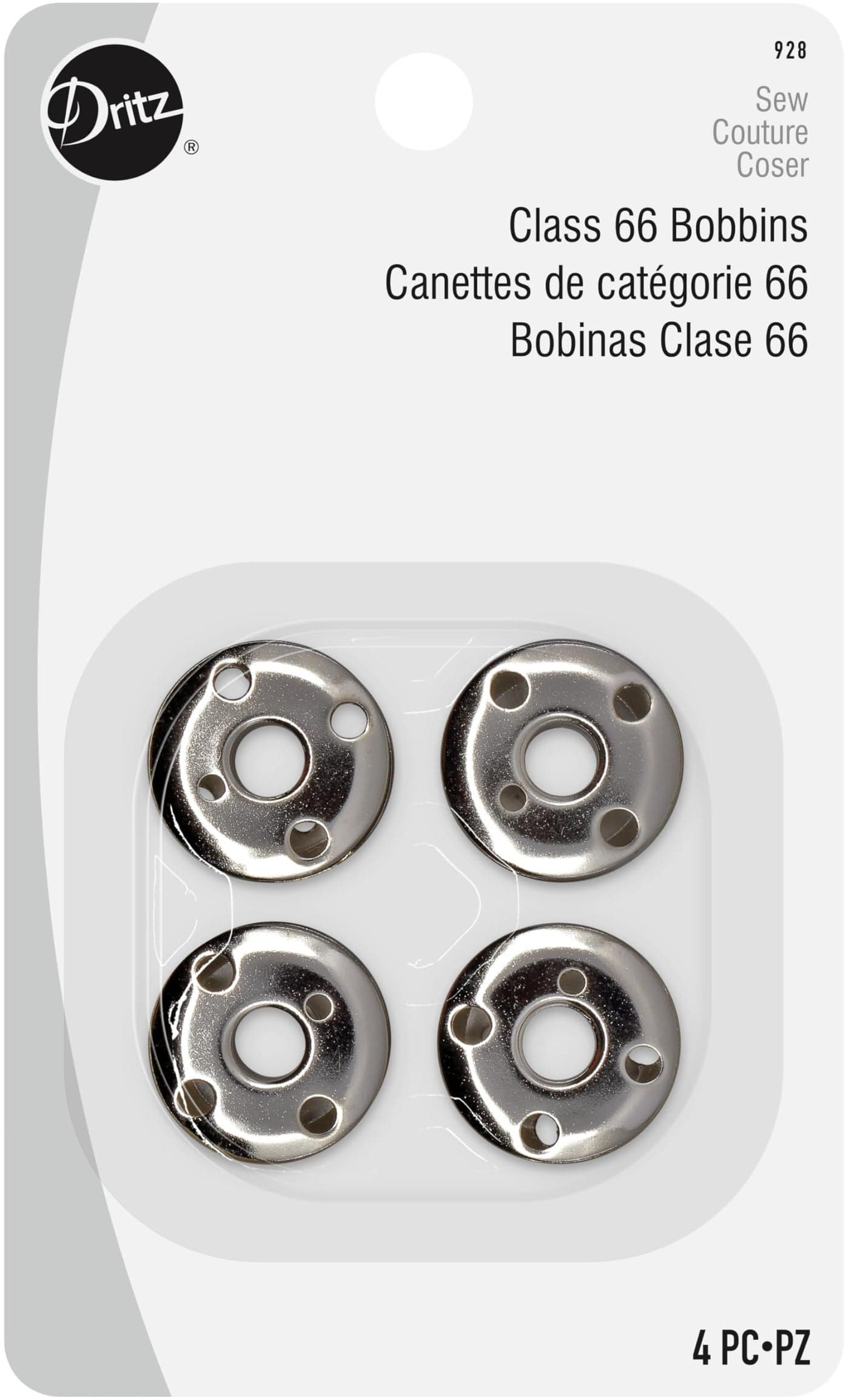 Dritz Class 66 Reusable Bobbins 4 Count Metal