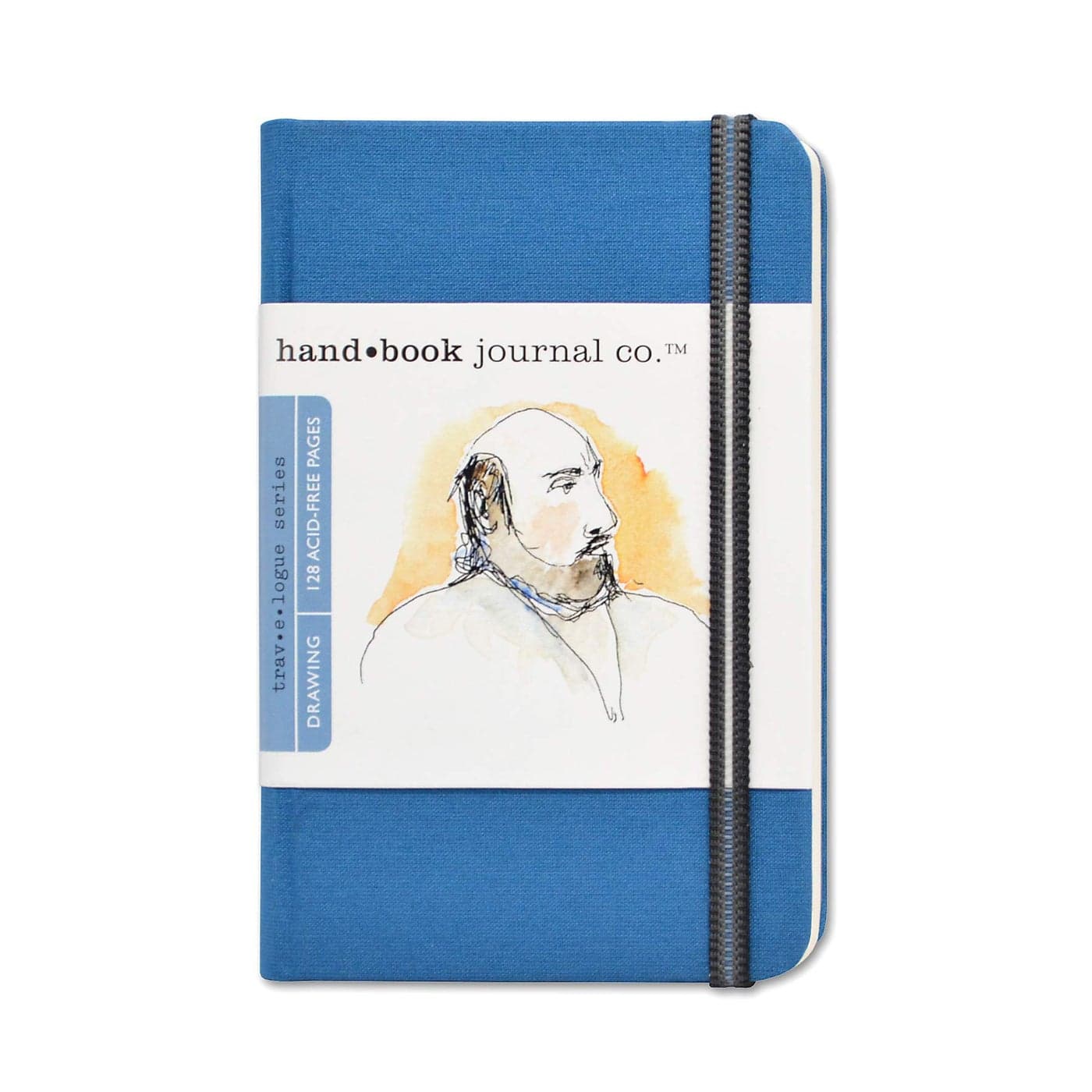 Handbook Journal Co Sketch Book Pocket Portrait 55 x 35 in Ultramarine European LinenBound Hard Cover 128 Pages 64 Sheets of 130 GSM AcidFree Art Drawing Paper Pocket and Elastic Closure