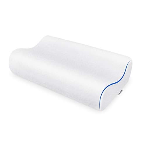 ZG Home Queen Memory Foam Pillow, Neck Pillow, Cervical Pillow for Neck Pain, Orthopedic Contour Pillow for Back, Side, & Stomach Sleepers (24”x15”) Queen Size with Hypoallergenic Pillowcase