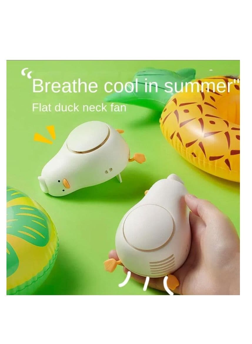 Mini Cute Lying Flat Duck Neck Fan Neck Portable Fan Strong Wind Adjustable Cooling Quiet No Hair Twisted usb Handheld Small Fan